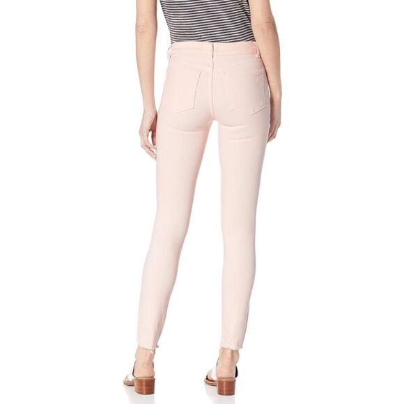 DL1961 Florence Instasculpt Cropped Jeans in Blush Pink Denim Size 26 Raw Hem - Picture 2 of 8